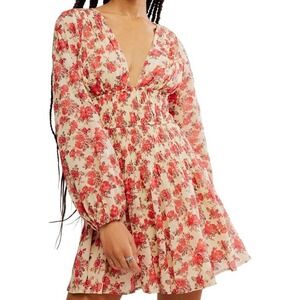 New free people keep you mini in classic combo Mini floral dress
